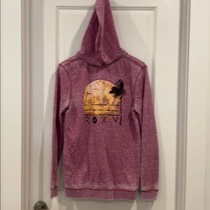 Roxy soft zip up hoodie with back graphic sz XL